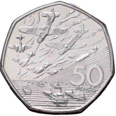 купить Великобритания 50 пенсов (pence) 1994 "50 лет высадки союзников в Нормандии" в буклете