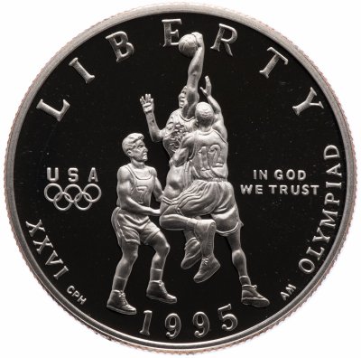 купить США 50 центов 1995 "XXVI летние Олимпийские Игры, Атланта 1996 - Баскетбол" Proof
