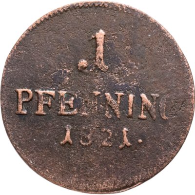 купить Германия, Бавария 1 пфенниг 1821