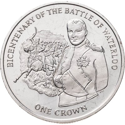 купить Остров Мэн 1 крона (crown) 2015 200 лет битве при Ватерлоо - Наполеон