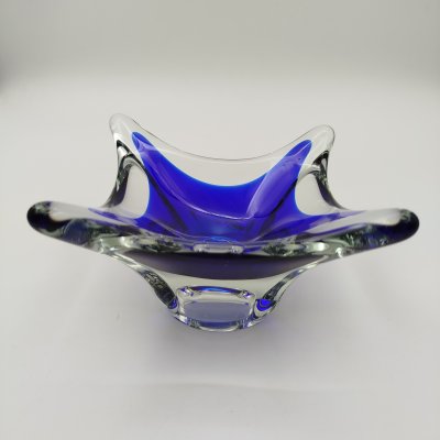 купить Конфетница (мелочница, пепельница) кобальтового оттенка, стекло, Ливанский стекольный завод, Латвия, 1960-1980 гг.