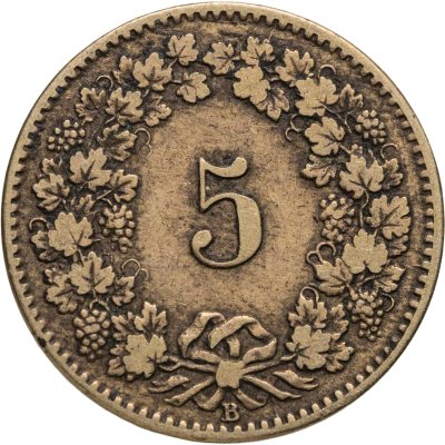 купить Швейцария 5 раппенов 1873