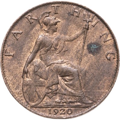 купить Великобритания 1 фартинг (farthing) 1920