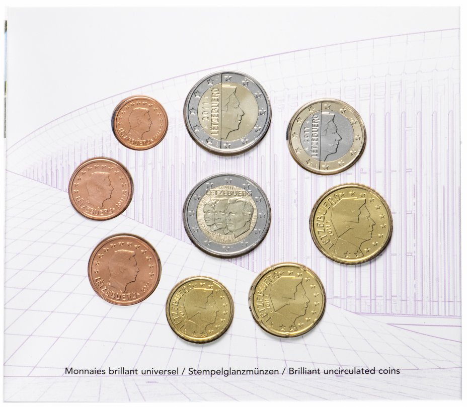 купить Люксембург 2011 официальный набор евро из 9 монет в буклете