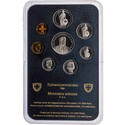 купить Швейцария 1990 годовой набор из 8-ми монет в оригинальной пластиковой упаковке