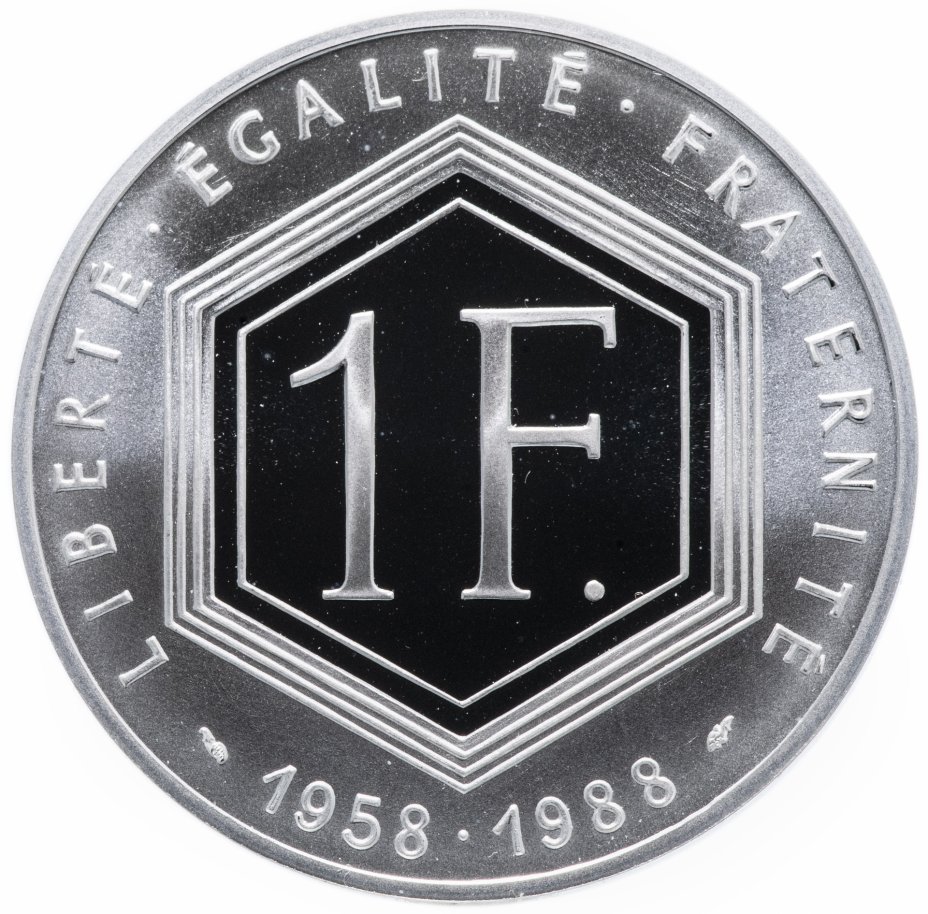 купить Франция 1 франк (franc) 1988 "30 лет Пятой Республике"