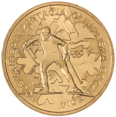 купить Польша 2 злотых (zlote) 2014 Польская олимпийская сборная - Сочи 2014