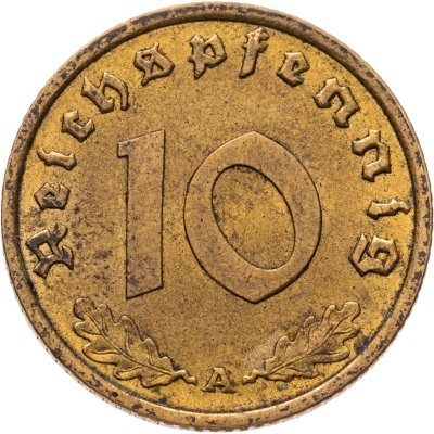 купить Германия, Третий рейх 10 рейхспфеннигов 1937, знак монетного двора "А"