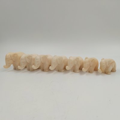 купить Набор из 7 статуэток "Слоники", мрамор, СССР, 1950-1970 гг.