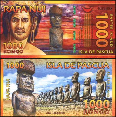 купить Остров Пасхи 1000 ронго 01.09.2011 [Пластик Pick NL] "Банкнота выпущена специально для коллекционеров и не является официальной денежной единицей"
