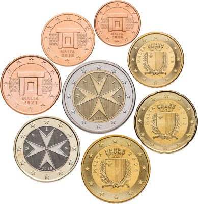 купить Мальта набор монет евро 2008-2021 (8 штук)