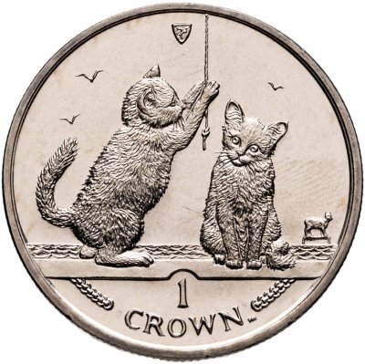 купить Остров Мэн 1 крона (crown) 2001 "Кошки - сомалийская кошка"