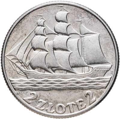 купить Польша 2 злотых 1936 "15 лет морскому порту Гдыня / Дар поморья"