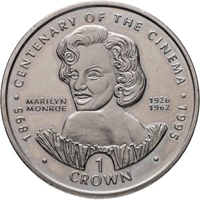 купить Гибралтар 1 крона (crown) 1996 "100 лет кино - Мэрилин Монро"