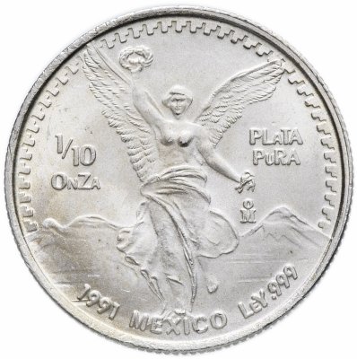 купить Мексика либертад 1/10 унции (1/10 onza, libertad) 1991 "Свобода"