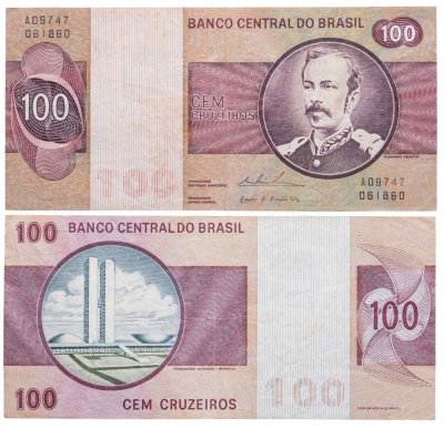 купить Бразилия 100 крузейро 1974-1981 года (Pick 195Аа(2)