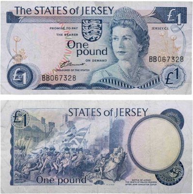 купить Джерси 1 фунт 1976 года P-11а подпись: J. Clennett