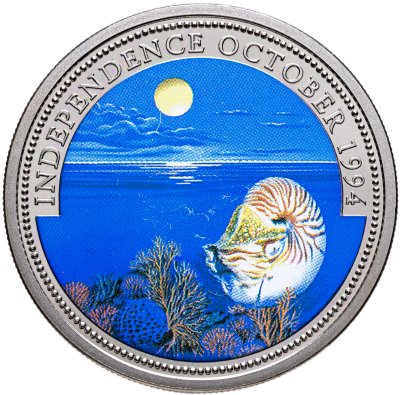 купить Палау 1 доллар 1994 "Год защиты морской жизни - наутилус" в капсуле