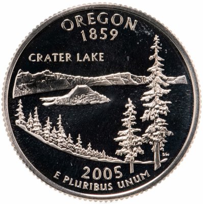 купить США 25 центов (квотер, 1/4 доллара, quarter dollar) 2005 S Proof Орегон (Oregon) знак монетного двора "S" - Сан-Франциско