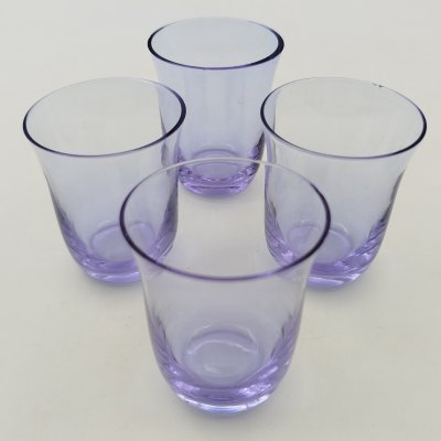 купить Набор из четырёх стопок фиолетово-голубого цвета, стекло, СССР, 1960-1990 гг.