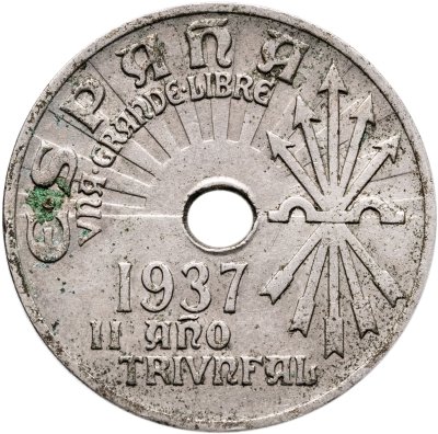 купить Испания 25 сентимо (centimos) 1937