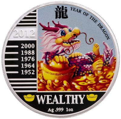 купить Демократическая Республика Конго 240 франков 2012 "Китайский гороскоп - Год дракона. Богатство"