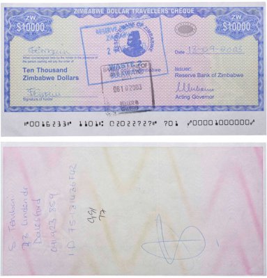 купить Зимбабве 10000 долларов 2003
