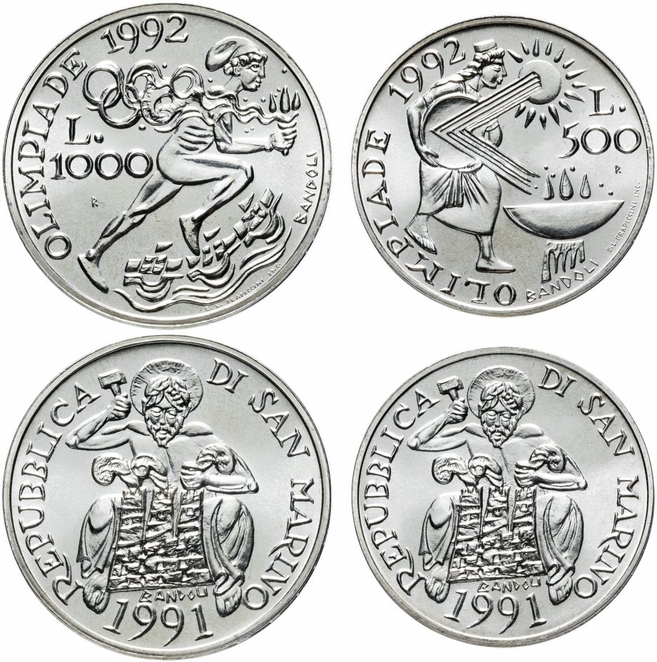 купить Сан-Марино набор из 2х монет 1991 года "XXV Летние олимпийские игры в Барселоне 1992"