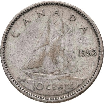 купить Канада 10 центов (cents) 1953
