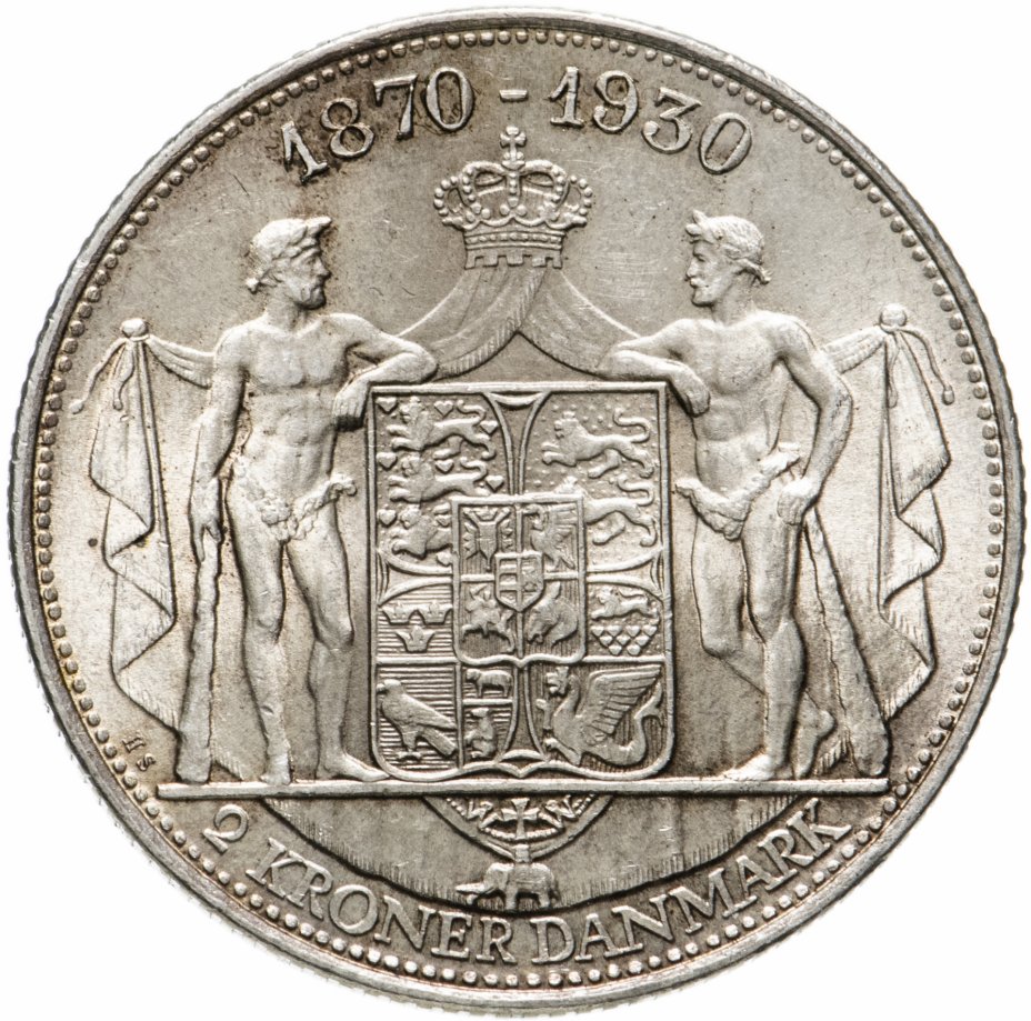 купить Дания 2 кроны (kroner) 1930 "60 лет со дня рождения короля Кристиана X"