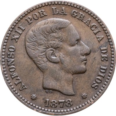 купить Испания 5 сентимо 1877