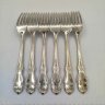 Купить Набор из 6-ти столовых вилок "Серебряная роза", мНЦ (медь-никель-цинк), Кольчугинский завод цветных металлов, СССР, 1970-1990 гг.