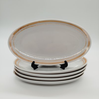 купить Набор из 5 сервировочных блюд овальной формы, фарфор, люстр, Дулевский фарфоровый завод (Дулёво), СССР, 1968-1991 гг.