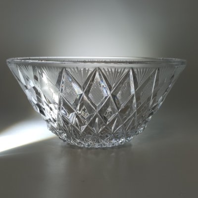 купить Салатник с рельефным резным декором, хрусталь, пресс, резьба, СССР, 1970-1990 гг.
