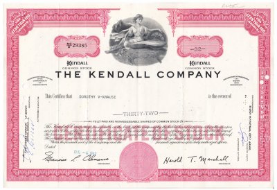 купить Акция США THE KENDALL COMPANY 1967- 1972 гг.