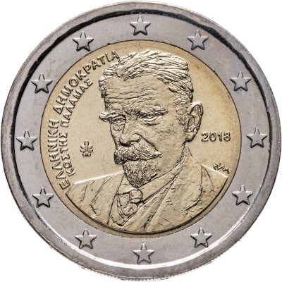 купить Греция 2 евро (euro) 2018 75 лет со дня смерти Костиса Паламаса