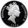 Купить Бермуды 1 доллар 1996 "Коронация Георга VI" с сертификатом