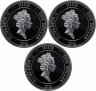 Купить Ниуэ, набор из 3-х монет 1 доллар 2012 Proof "Цветы - Ирисы" в футляре с сертификатом