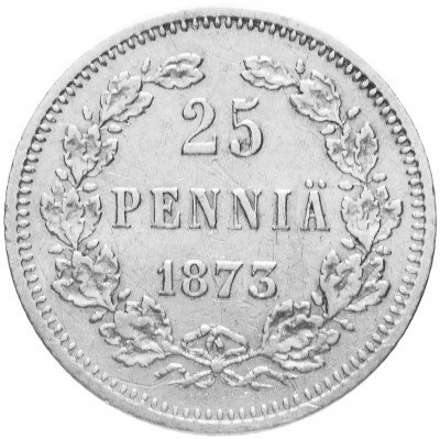 Купить 25 пенни 1873 S, монета для Финляндии
