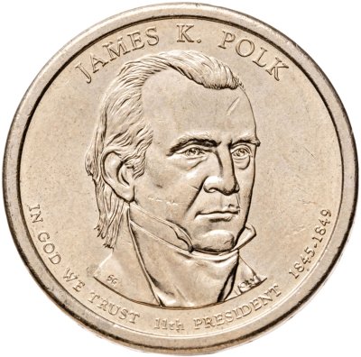 купить США 1 доллар (dollar) 2009 Р Джеймс Полк (11-й президент США), знак монетного двора "P" - Филадельфия