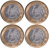 Купить Бразилия набор из 4 монет 1 реал 2016  "XXXI летние Олимпийские Игры, Рио-де-Жанейро 2016" (третий олимпийский выпуск)