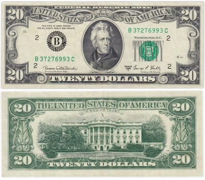 Купить США 20 долларов 1969С год (Pick 452d) B-Нью Йорк