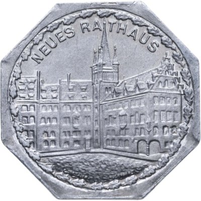 купить Германия (Нюрнберг) нотгельд 20 пфеннигов 1921 "Новая ратуша" трамвайный жетон