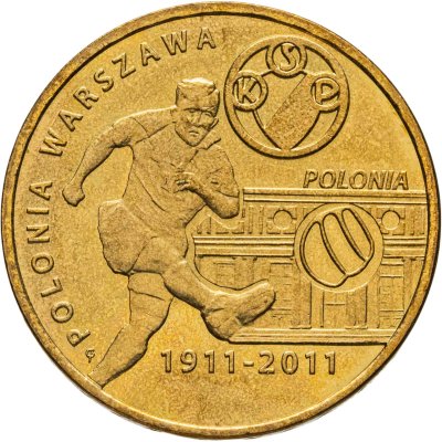 купить Польша 2 злотых (zlote) 2011 Польские футбольные клубы - Полония Варшава