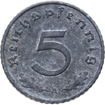 купить Германия (Третий рейх) 5 рейхспфеннигов (reichspfennig) 1943, знак монетного двора: "A" - Берлин