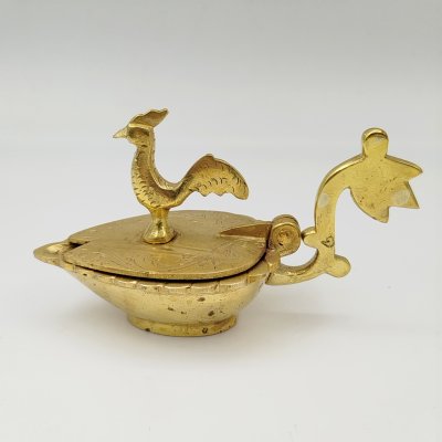 купить Лампа масляная в восточном стиле с зооморфным хватком в виде птицы, металл, литье, Индия, 1970-1980 гг.