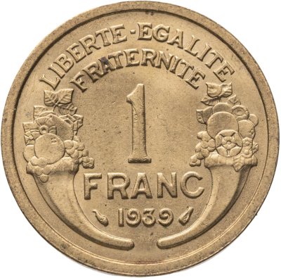 купить Франция 1 франк (franc) 1939