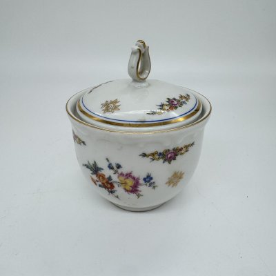 купить Горчичница с цветочным декором, фарфор, деколь, золочение, Kahla, Германия, 1938-1958 гг.