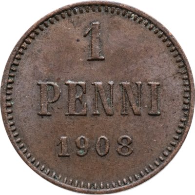 купить 1 пенни (penny) 1908, монета для Финляндии