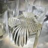 Купить Набор из 4 стаканов для крепких напитков с резным декором, прессованное стекло, Италия, 1970-1990 гг.